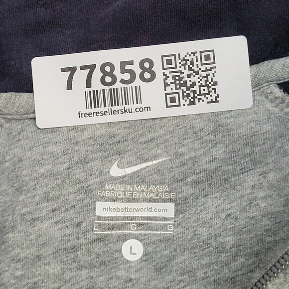 NIKE Track Jacket Womens M/L 18x24 Gray Script Logo - Picture 8 of 15
